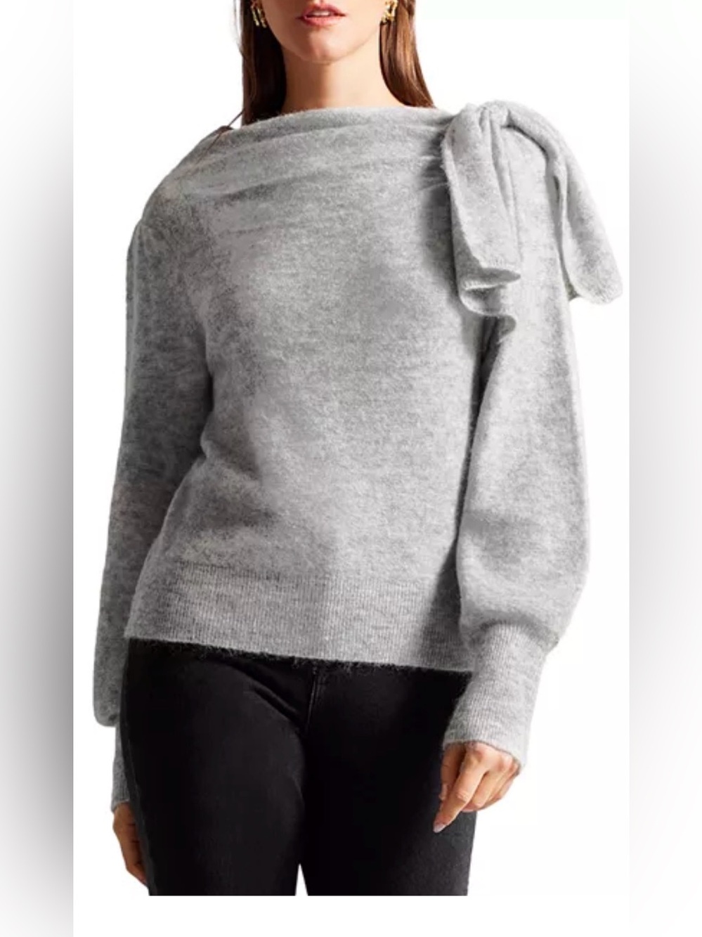 Ted Baker Bow Sweater – Gray – Size 3